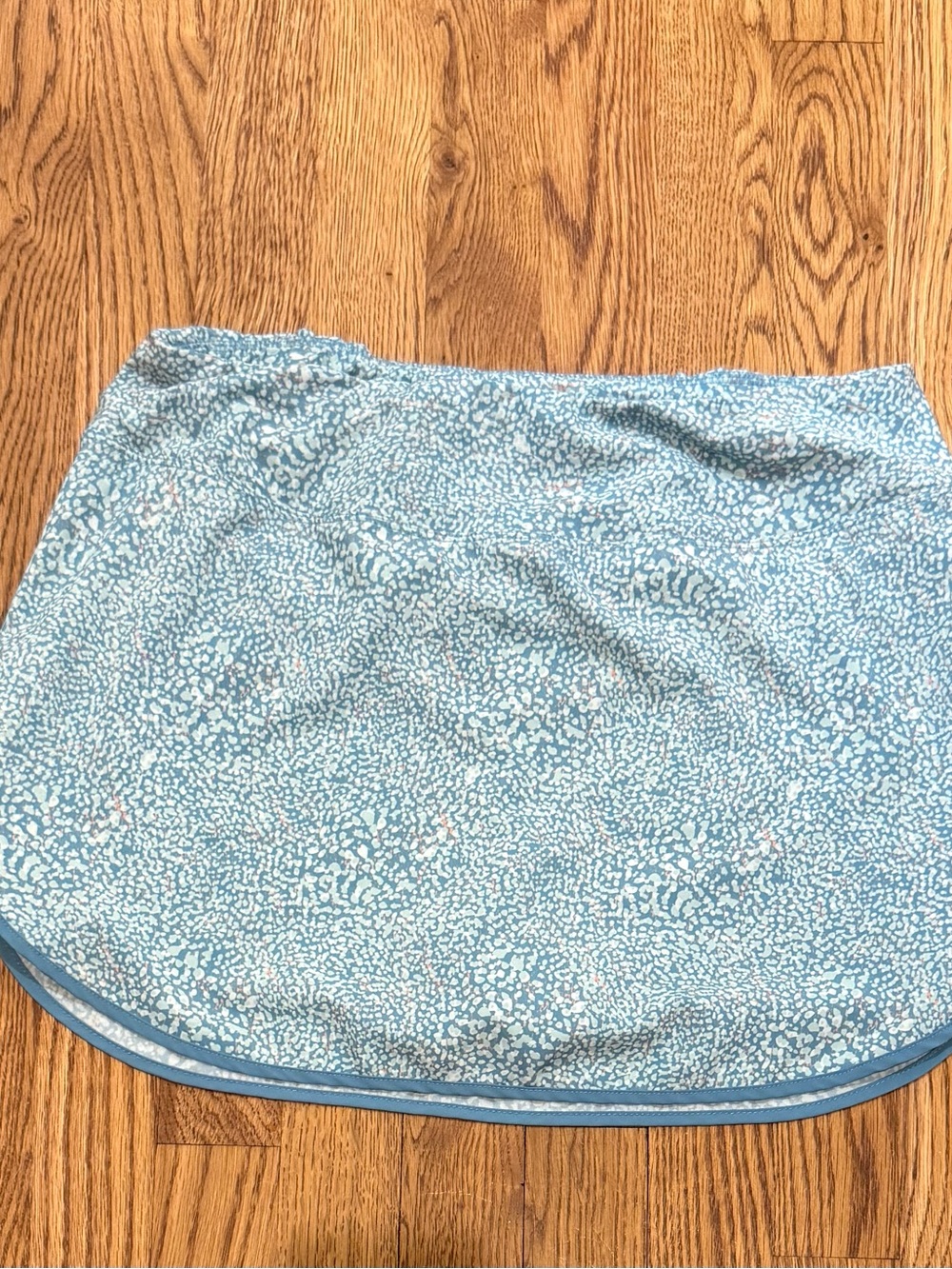 Sky Blue Printed Mini Skirt with Subtle Speckle